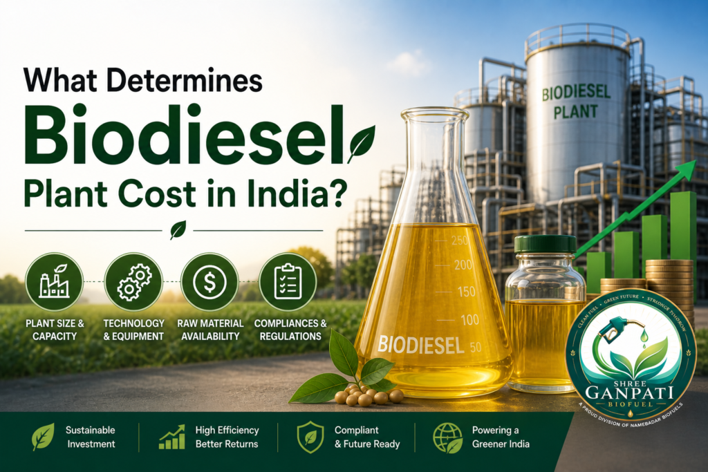 Biodiesel plant cost breakdown in India