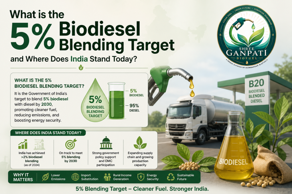 India's 5% biodiesel blending target