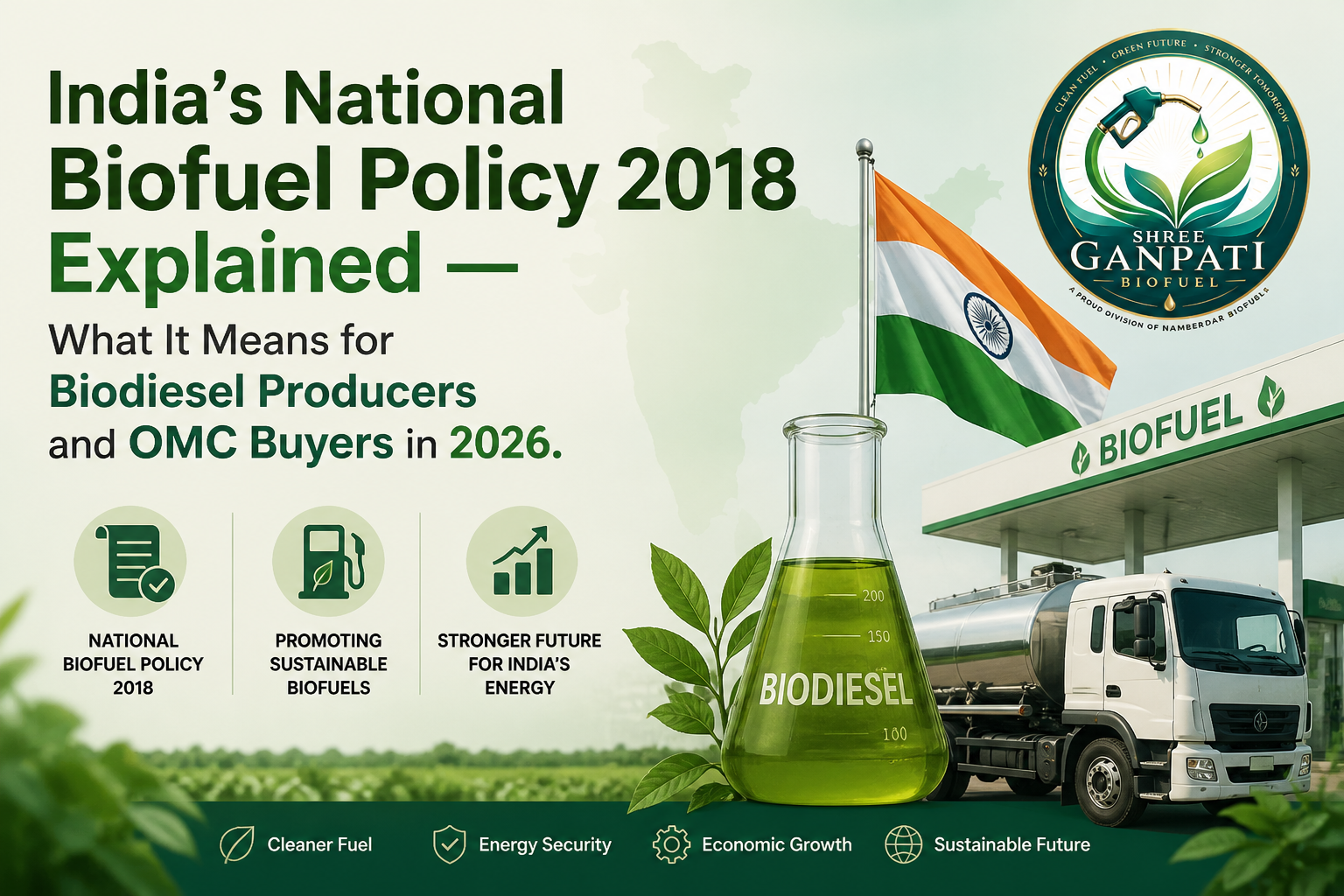 India’s National Biofuel Policy 2018 Explained and What It Means for Biodiesel Producers and OMC Buyers in 2026